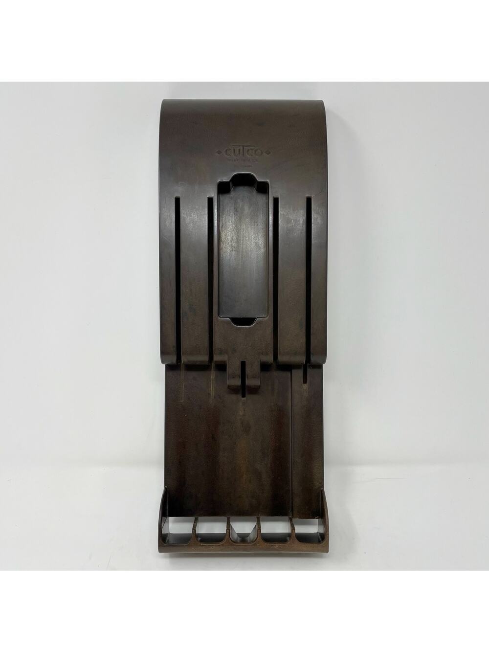 Cutco Brown Bakelite Wall Mount Drawer Caddy Knife Block 6 Slots